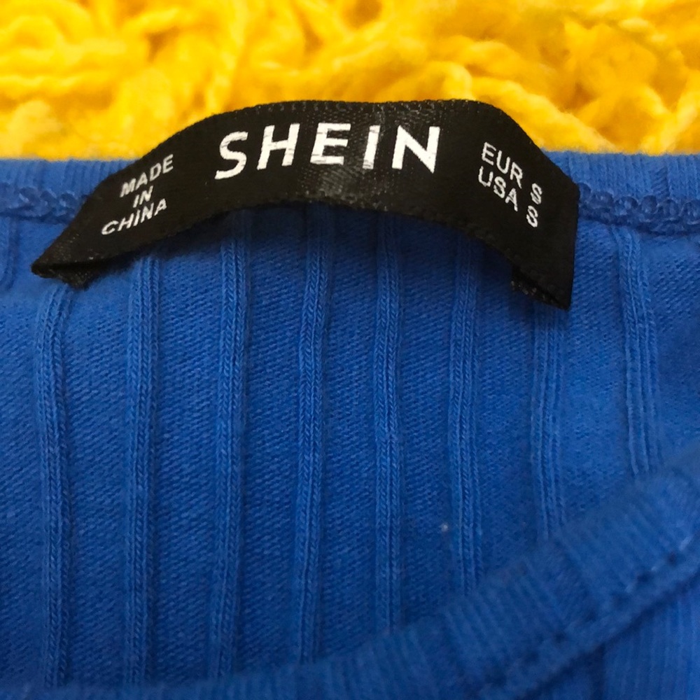 Blue Ribbed Halter Top - Picture 2 of 3